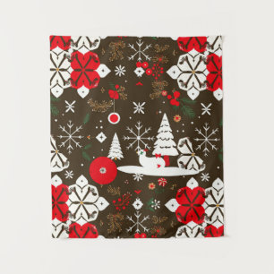 Snowy Festivities Pattern Tapestry