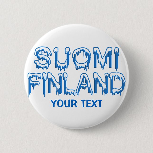 Snowy Finland custom button (Front)
