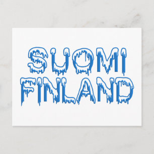 Snowy Finland postcard, customise Postcard