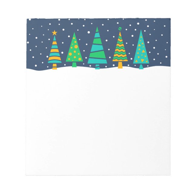 Snowy Fir Trees Notepad (Front)