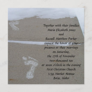 Snowy Footprints Wedding Invitation