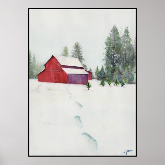 "Snowy Footsteps" Poster (Front)