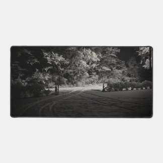 Snowy Forest at Night Desk Mat