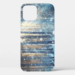 Snowy Forest Frosty Winter Scene iPhone 12 Case