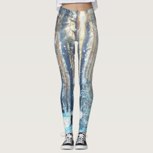 Snowy Forest Frosty Winter Scene Leggings