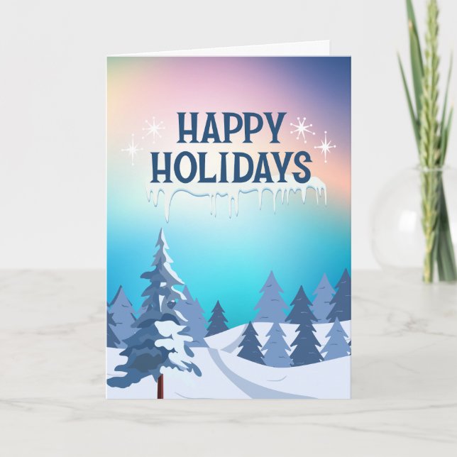 Snowy Forest  Holiday Card (Front)