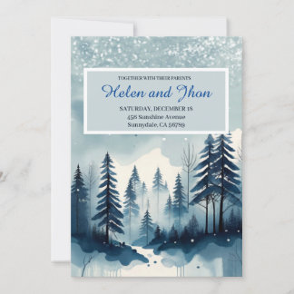 Snowy forest invitation