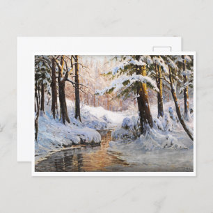 Snowy Forest Landscape, Walter Moras Postcard