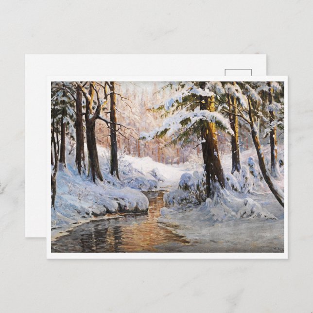 Snowy Forest Landscape, Walter Moras  Postcard (Front/Back)