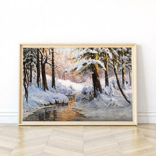Snowy Forest Landscape, Walter Moras  Poster