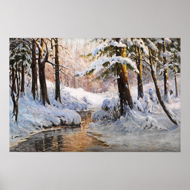 Snowy Forest Landscape, Walter Moras  Poster (Front)