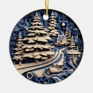 Snowy Forest Retreat Ornament