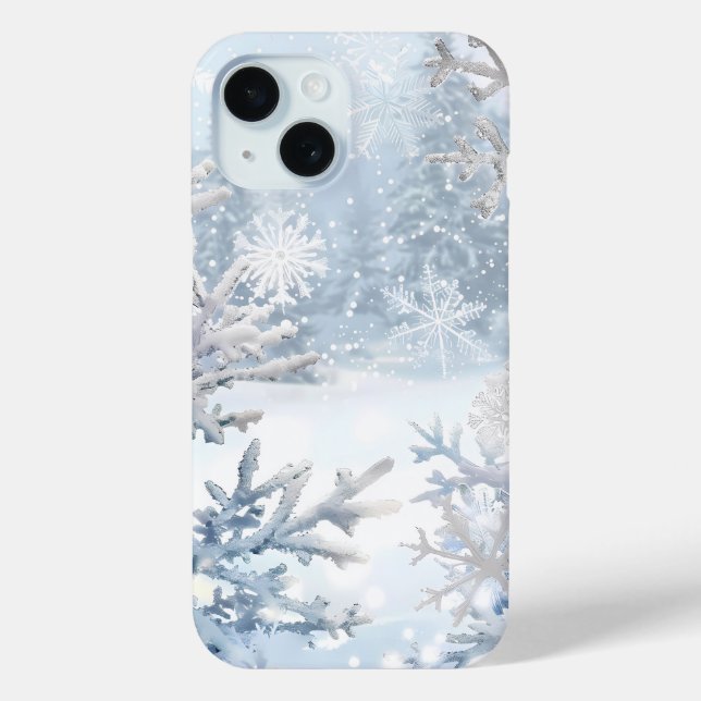 Snowy Forest Serenity Phone Case (Back)
