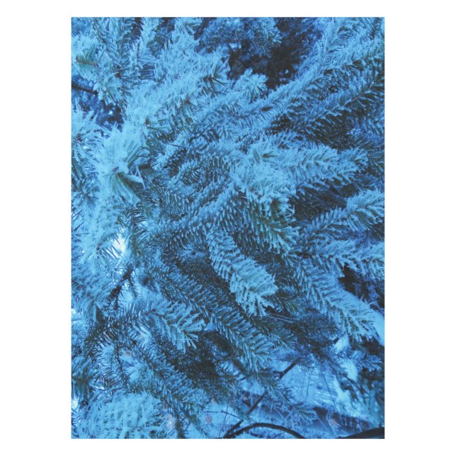 Snowy Forest Spruce Branches   Tablecloth (Front)