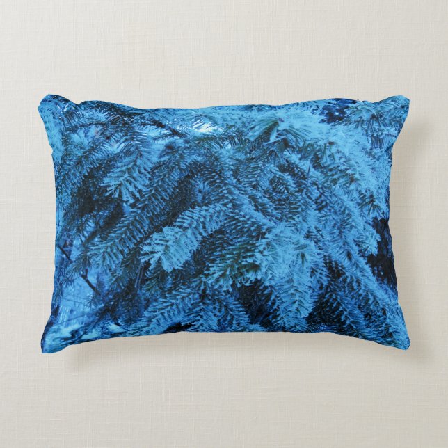 Snowy Forest Spruce  Decorative Cushion (Front)