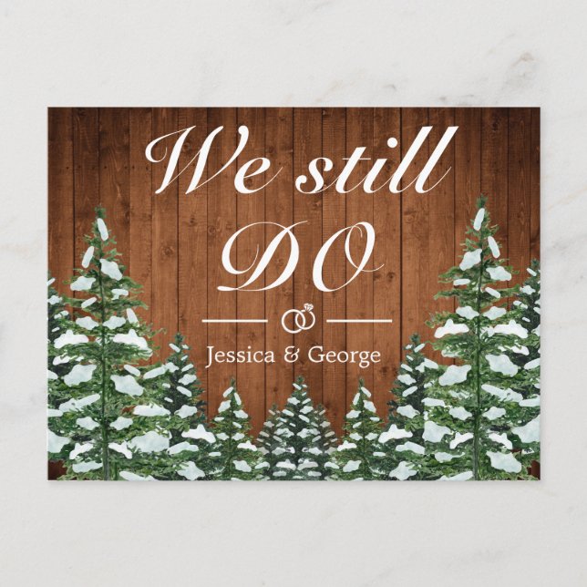 Snowy Forest We Still Do Anniversary Invitation (Front)