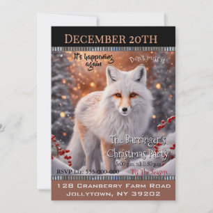 Snowy Fox on the Run Annual Christmas Party Invitation