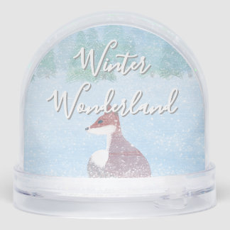 Snowy Fox Winter Wonderland Snow Globe