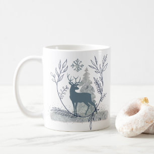 Snowy Glitter Winter Solstice Custom Date Coffee Mug