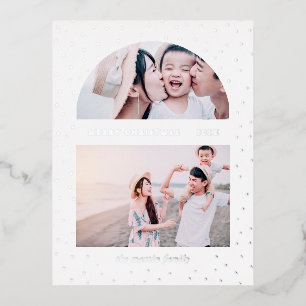 Snowy Globe Christmas Photo Foil Holiday Postcard