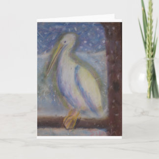 Snowy Glowy Pelican Holiday Card