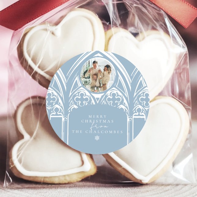 Snowy Gothic Winter Fairytale Christmas Classic Round Sticker (Creator Uploaded)