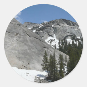 Snowy Granite Domes I at Yosemite National Park Classic Round Sticker