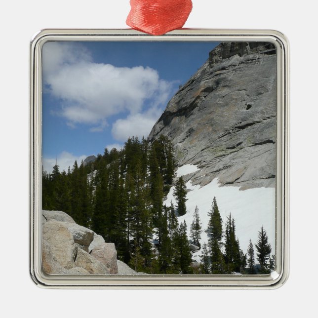 Snowy Granite Domes II Yosemite National Park Metal Tree Decoration (Front)