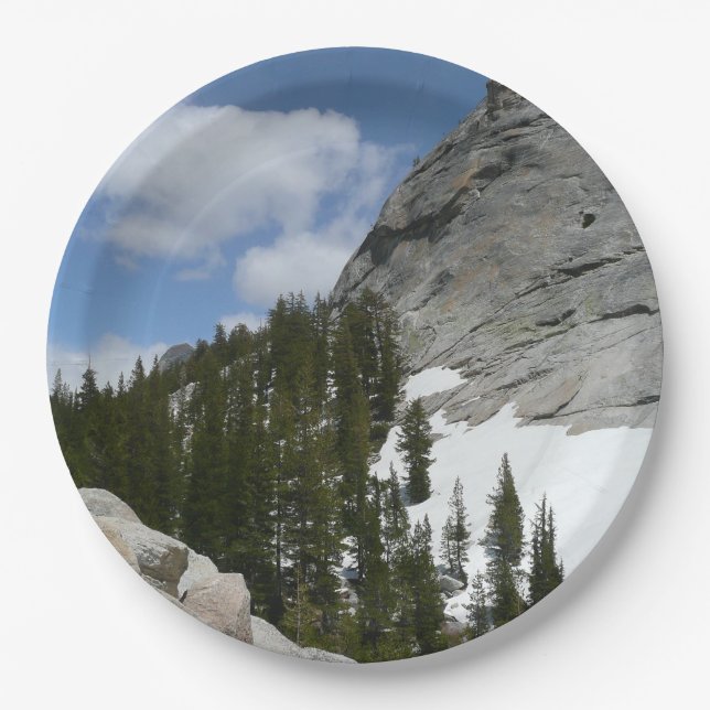 Snowy Granite Domes II Yosemite National Park Paper Plate (Front)