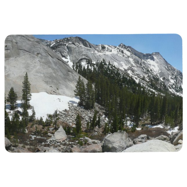 Snowy Granite Domes Panorama at Yosemite Floor Mat (Front)