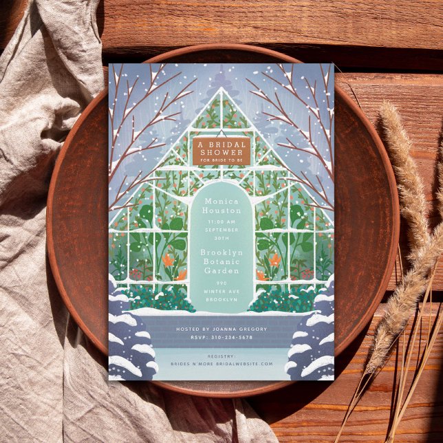Snowy Greenhouse Winter Bridal Shower Invitation (Creator Uploaded)