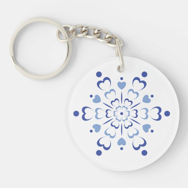 Snowy Heartburst Key Ring (Front)