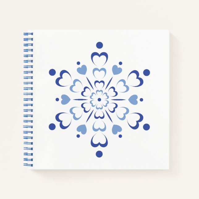 Snowy Heartburst Notebook (Front)