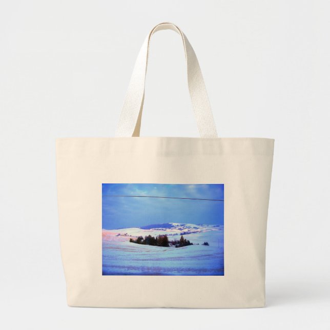 Snowy hills large tote bag (Front)