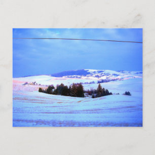 Snowy hills postcard