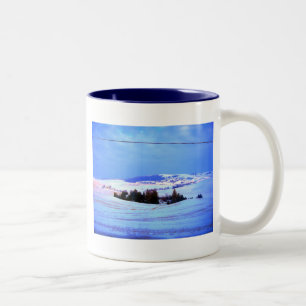 Snowy hills Two-Tone coffee mug