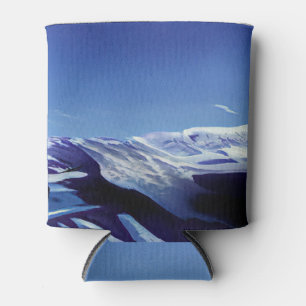 Snowy hills, winter panorama can cooler