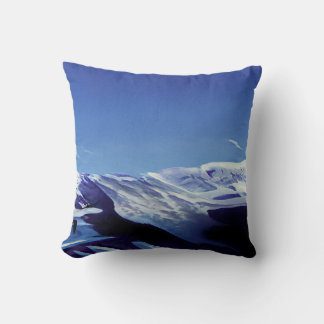 Snowy hills, winter panorama cushion