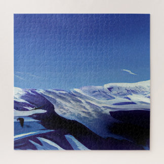 Snowy hills, winter panorama jigsaw puzzle