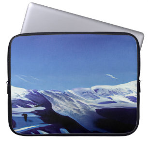 Snowy hills, winter panorama laptop sleeve
