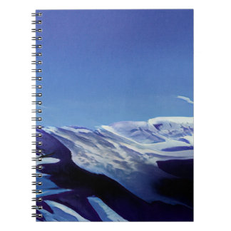 Snowy hills, winter panorama notebook
