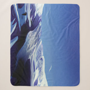 Snowy hills, winter panorama sherpa blanket