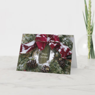 Snowy Holiday Wreath Card