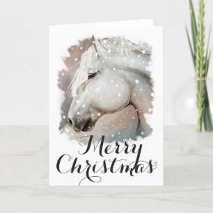 Snowy Horse Christmas Card