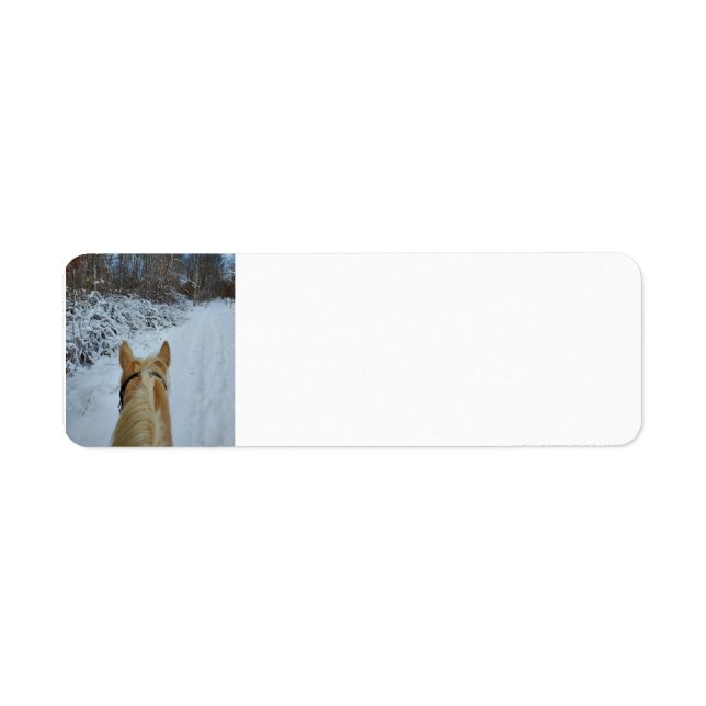 Snowy Horse Ride Return Address Label (Front)