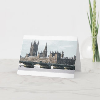 Snowy Houses of Parliament Holiday Card