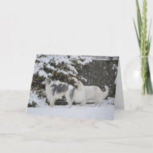 Snowy Hunt Borzoi Photography Greeting Card