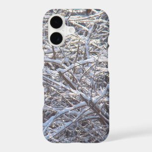 Snowy Ice Branches in Winter