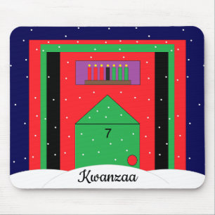 Snowy Kwanzaa Mouse Pad