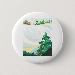 Snowy Landscape 6 Cm Round Badge